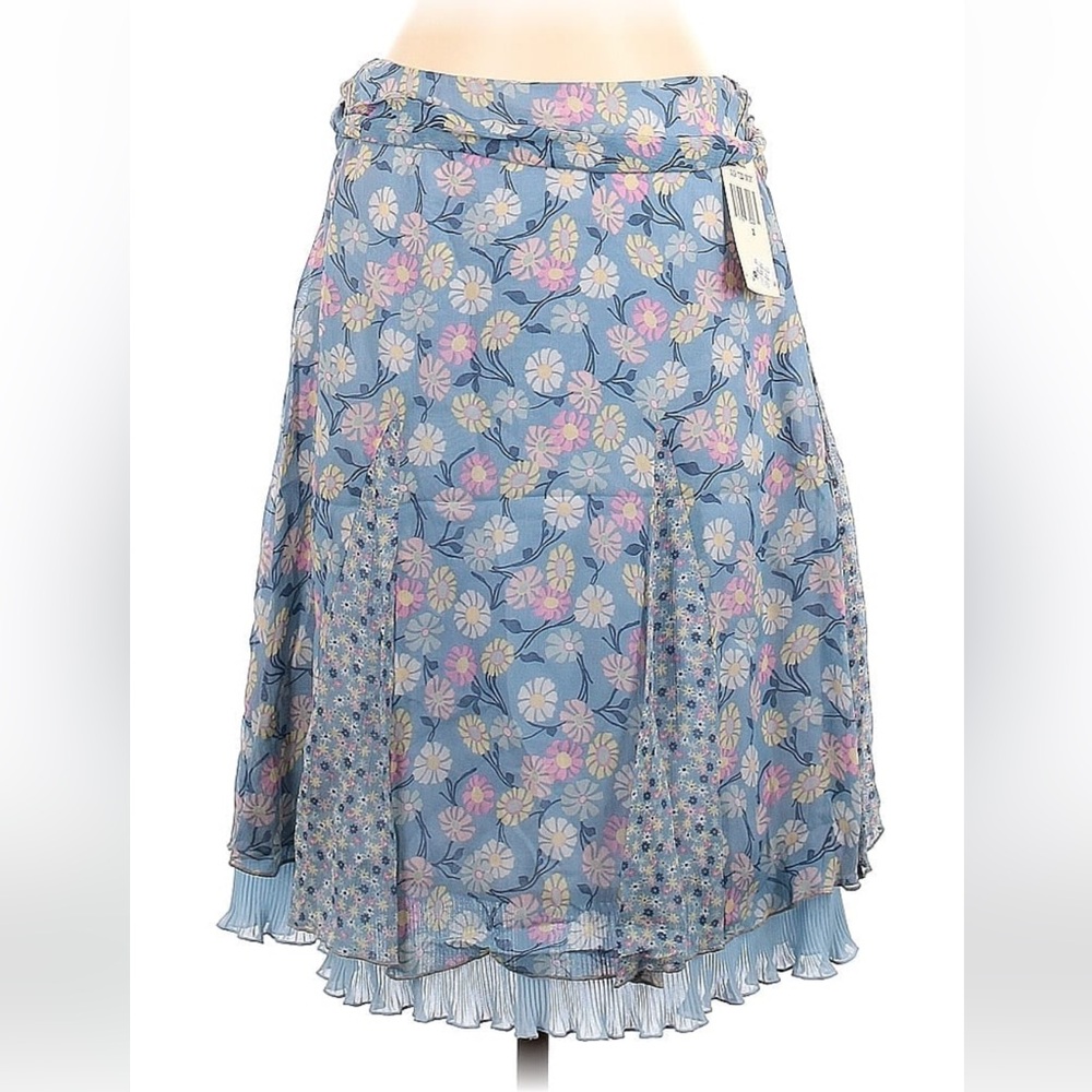 ABS Allen Schwartz Flowy Ruffle Floral Print Skirt